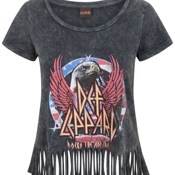 Def Leppard Tops - Def Leppard Women's Fringe T-Shirt